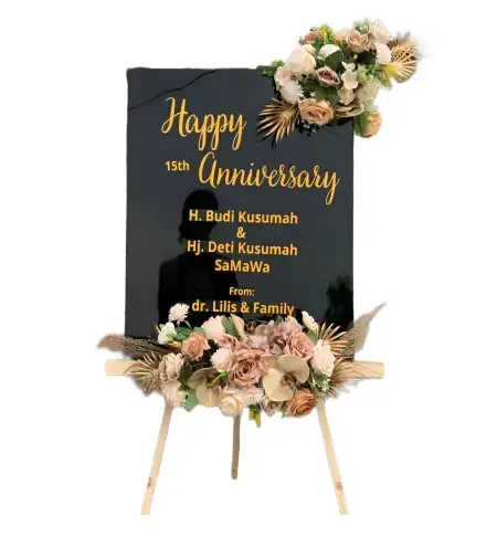 Papan Bunga Akrilik Cawan